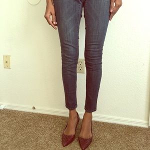 Low rise skinny denim jeans